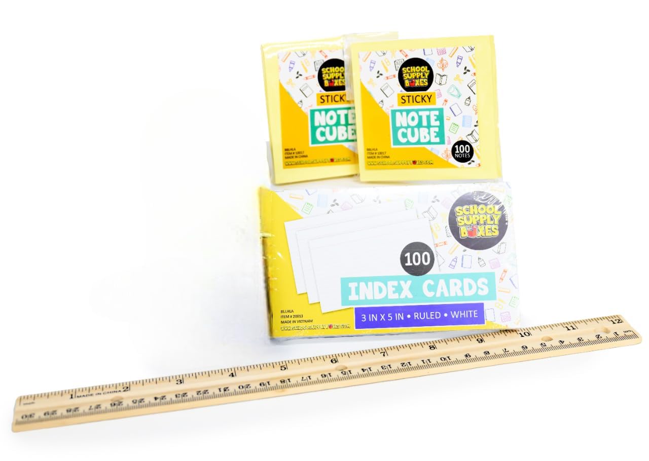 School Supply Boxes | Ultimate High School & College Bundle (1 Box) | Back to School Essentials Kit for Students & Teachers | Includes 1" Binders, College-Ruled Notebooks, Mechanical Pencils, & More