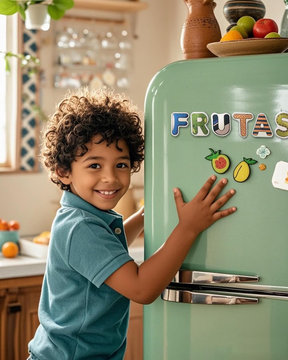 Spanish Magnetic Letters Fridge Magnets for Toddlers, Abecedario para Niños en Español Letras Magnéticas para Niños, Cute Uppercase Magnetic Letters Refrigerator Learning Toys, ABC Alphabet Magnets