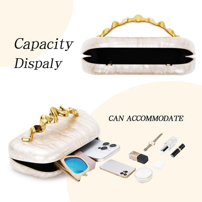 KUANG! Clutch Purses for Women Acrylic Evening Handbags for Wedding Party Crossbody Shoulder Bag Trendy