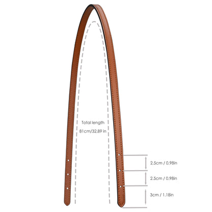ALLZEDREAM Microfiber Leather Purse Strap Replacement Tote Bag Handbag Shoulder Handles 2 Pcs, Brown, 1.8cm