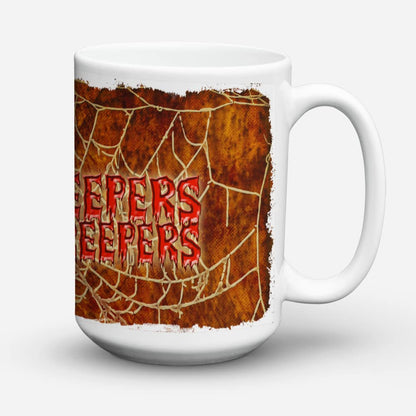 Caroline's Treasures SB3018CM15 Jeepers Creepers with Bat and Spider web Halloween Dishwasher Safe Microwavable Ceramic Coffee Mug 15 ounce, 15 ounce, multicolor