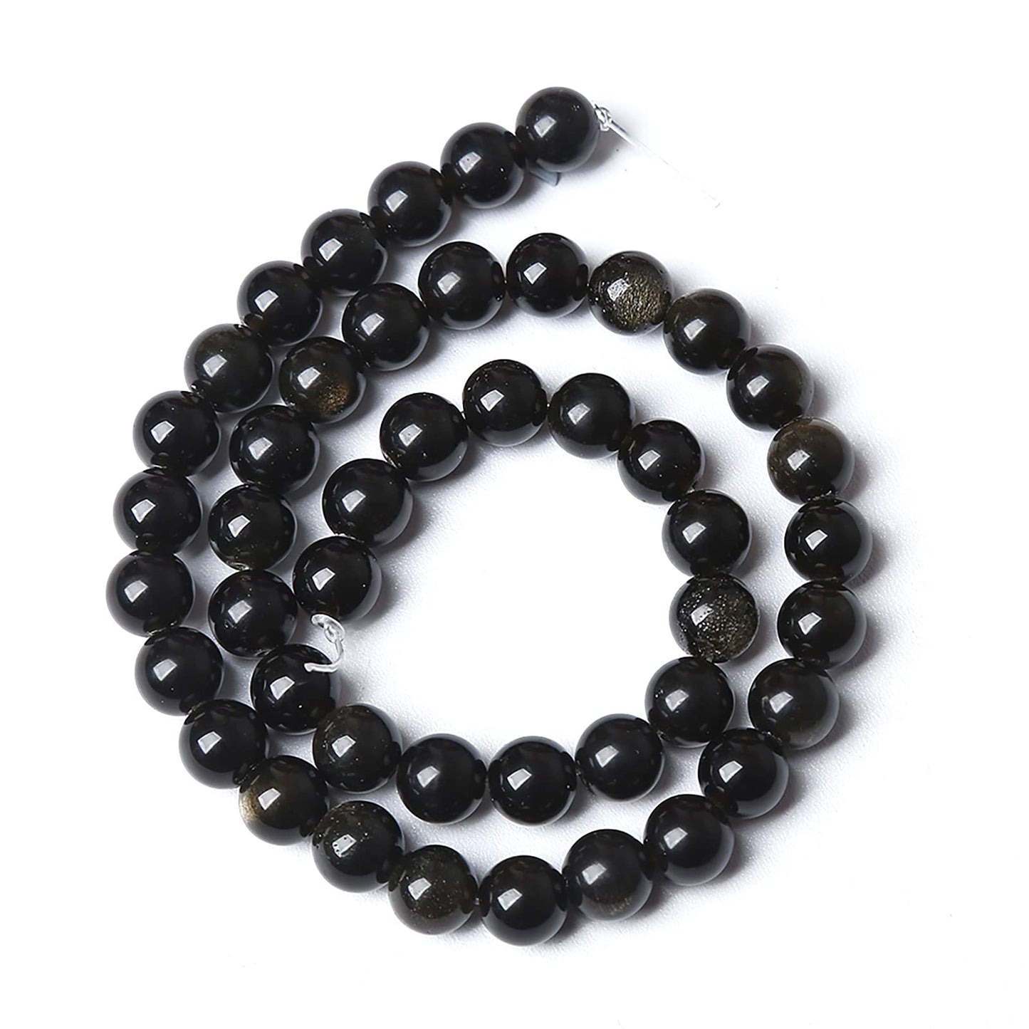 4MM 86PCS Natural Stone Golden Obsidian Loose Spacer Beads for Jewelry Making DIY Bracelet