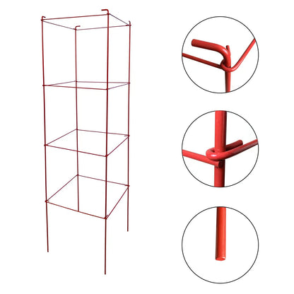 Thealyn Tomato Cages 6 Packs 46 Inch (H) Plant Stand with 164 Feet Twist Ties, Heavy Duty Garden Plants Support for Tomatoes, Cucumber, and Other Climbing Plants (Red)