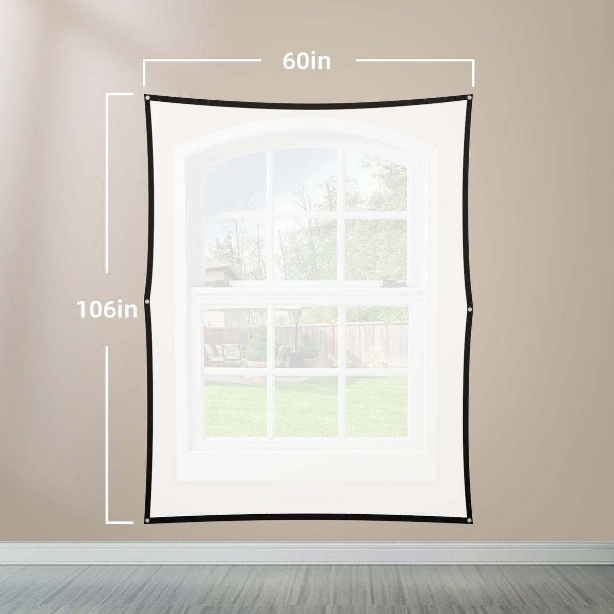 60" x 106" Holographic Rear Projection Screen, with Mounting Foldable and Portable Anti Crease Indoor Projection Double Sided Video Projector Screen, for Projecting Halloween Videos, Film Night
