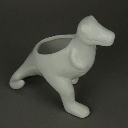 Napco Imports White Ceramic Tyrannosaurus Rex Dinosaur Jurassic Decor Planter