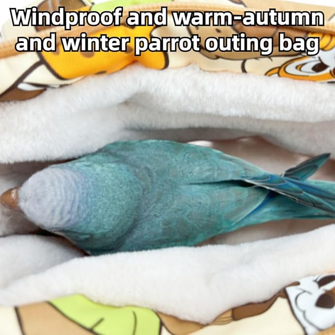 Warm Bird Carrier Bag for Winter Shoulder/Hand Bag Outdoor Portable Travel Carrier with Air Holes for Parakeets Lovebirds Conures Quarkes Caique (Blue,Small)