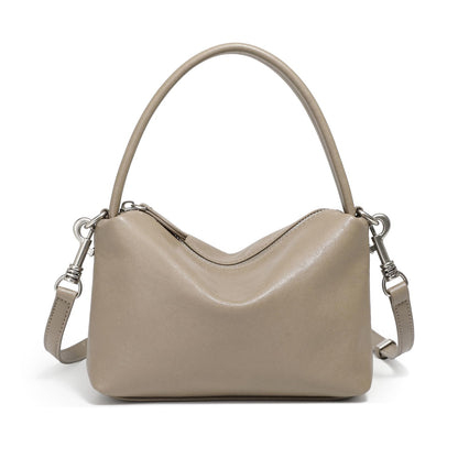 MFFOR Genuine Leather Small Purse, Hobo Crossbody Bags for Women, Slouchy Shoulder Bag, Designer Handbags for Daily Use (Gray)