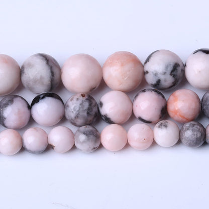 36PCS 10MM Natural Pink Zebra Jaspers Beads Round Loose Stone Beads for Jewelry Making DIY Energy Stone Healing Power Bracelet 15"