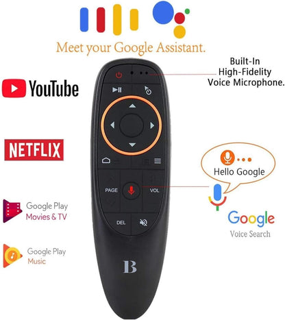 BL Air Mouse Remote Control, Voice Remote 2.4G RF Wireless Remote Control with 6-Axis Gyroscope IR Learning, USB Air Mouse Remote for PC Smart TV Android TV Box HTPC Laptop Projector Android Windows