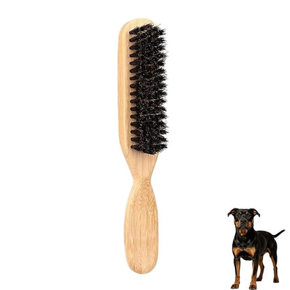 Soft Boar Bristle Dog Brush for Short Haired Dogs - Made of Bamboo, Gentle Deshedding & Grooming Tool, Ideal Dog Hair Brush for Pets, Dog Brushes for Grooming and Shedding （Large）