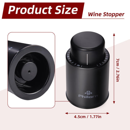 3 PACK Wine Bottle Stoppers, Philorn Vacuum Wine Stoppers - Saver Toppers for Wine Bottles, Reusable Wine Cork Cover Keep Wine Fresh after Opening, Real Vacuum Pump Wine Keeper Cap Preserver - Gifts
