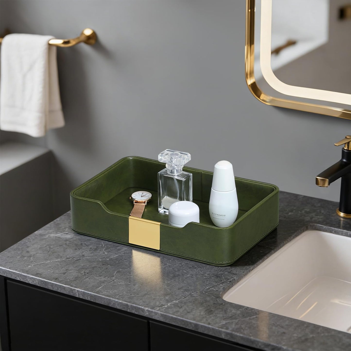 Valet Tray, Nightstand Organizer for Men Women, Key Bowl, Catchall Tray