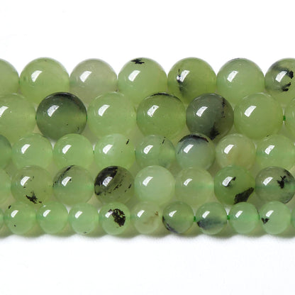 8MM 46PCS Natural Stone Prehnite Jade Loose Beads for Jewelry Making DIY Bracelet Necklace
