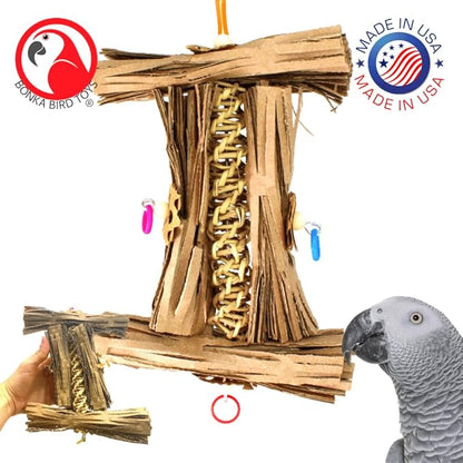 Bonka Bird Toys 1547 Natural Helix – Shreddable Bird Toys for Parakeets, Conures & Cockatiels – Natural Chewing & Foraging Bird Toy – Small Bird Enrichment Toy