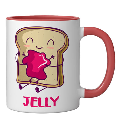 PB&J Peanut Butter Jelly Blueberry Family Matching Halloween Ceramic Mug, Red/White