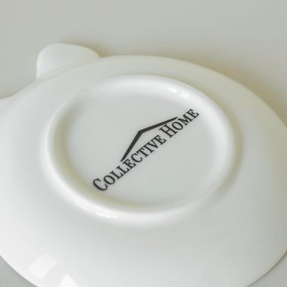 COLLECTIVE HOME Custom Initial Ceramic Jewelry Tray with Bow - Ring Holder & Earring Dish | Christmas Gift Idea for Women, Unique Birthday Present for Her (A)