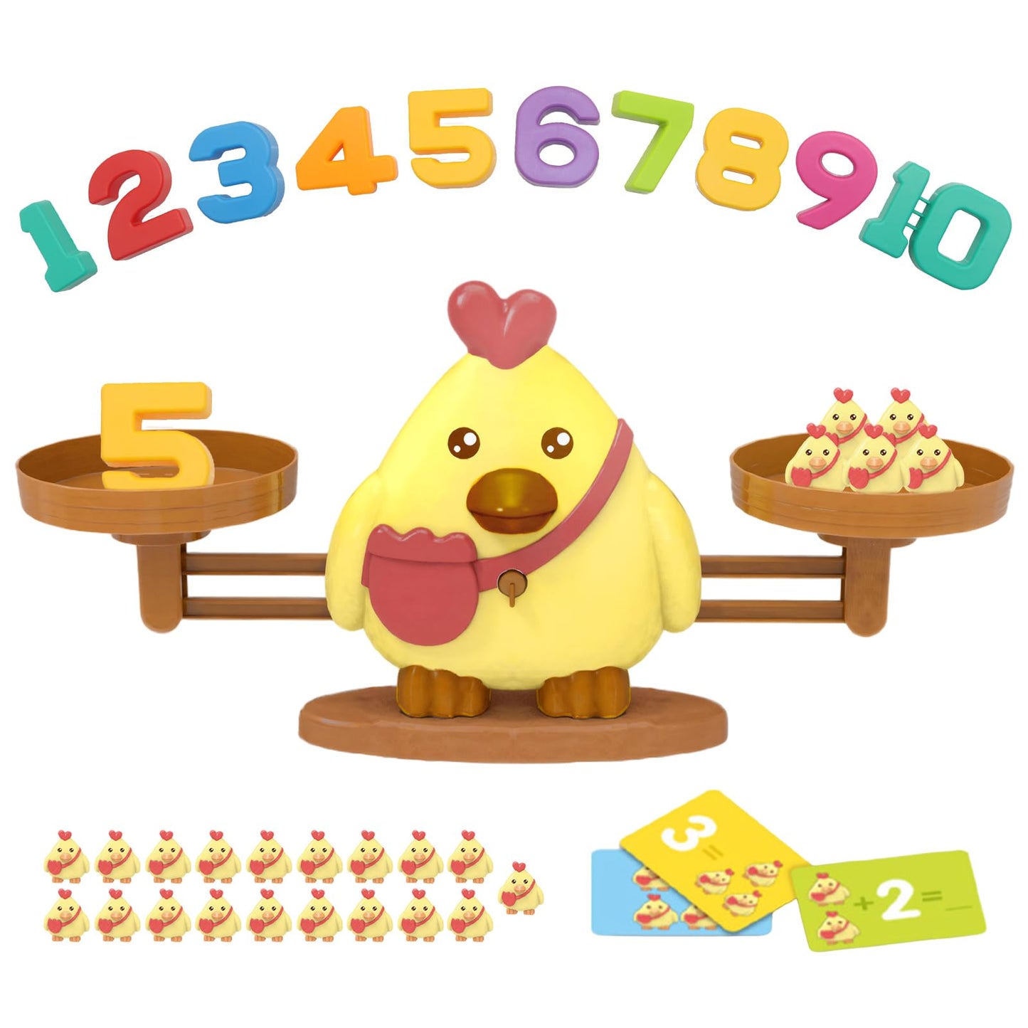 Snugzy Chicken Balance Counting Toys, Number Counting Scale Games for Kids Cool Math Learning Games for Boys and Girls Preschool Kindergarten Learning STEM Montessori Educational Toys for 3+