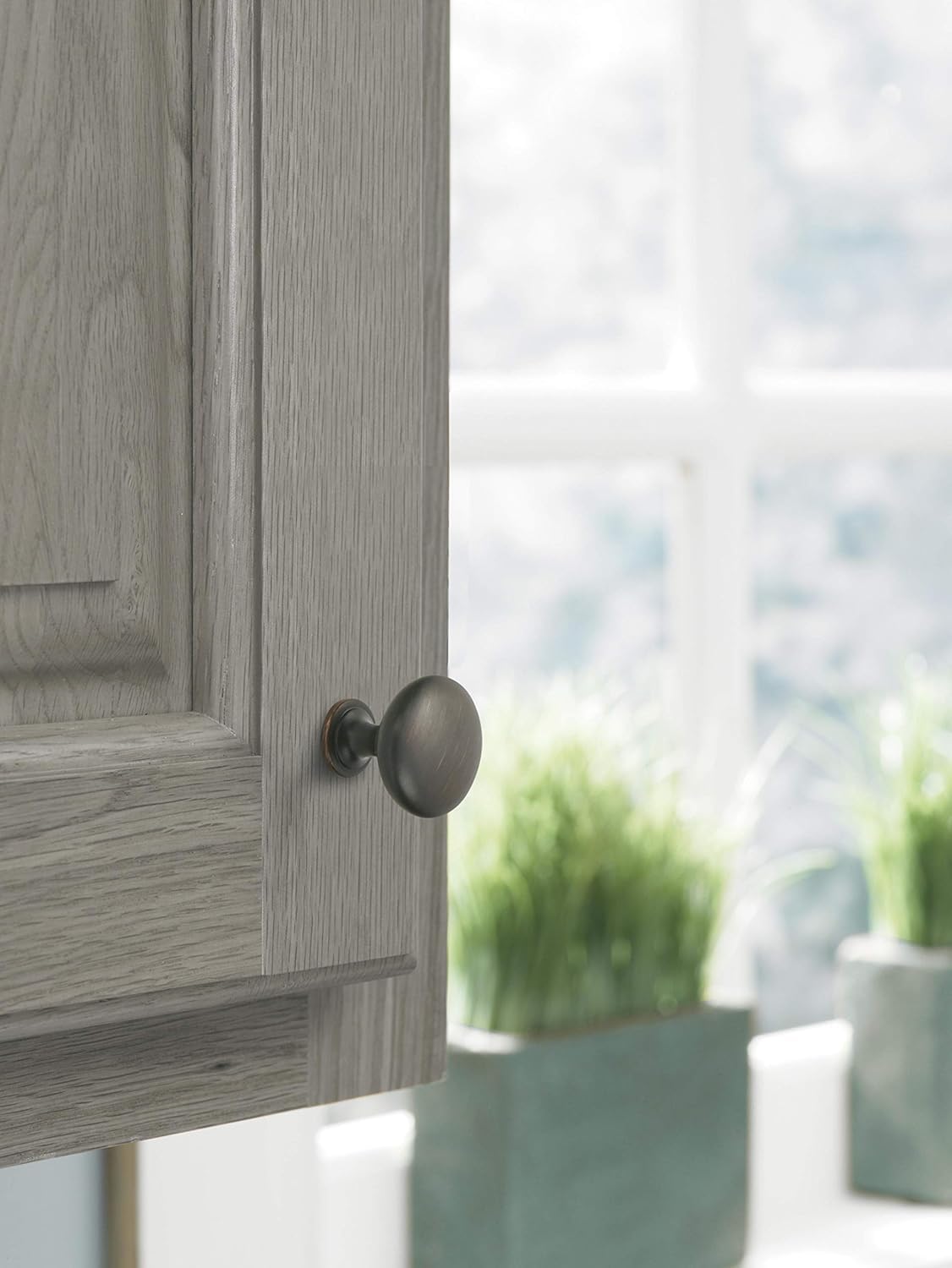 Amerock | Cabinet Knob | Oil Rubbed Bronze | 1-1/4 inch (32 mm) Diameter | Edona | 10 Pack | Drawer Knob | Cabinet Hardware
