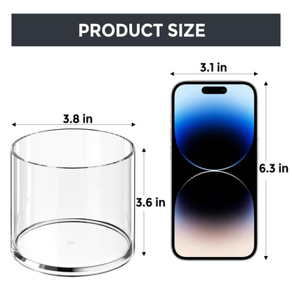 MaxGear Round Pen Holder 4 Pack Acrylic Cylinder Container, Pencil Holder for Desk Pen Cups for Utensil Makeup Brush, Clear Stationery Organizer for School Home Supplies Office Desk Accessories