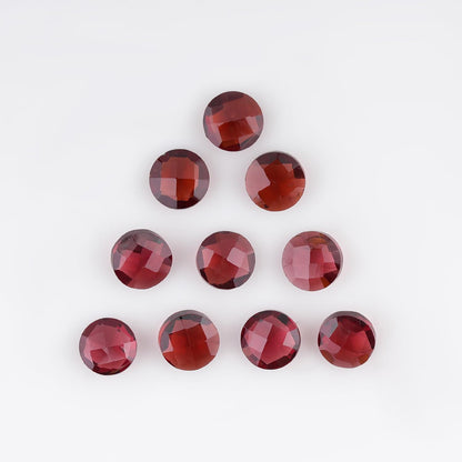 CRYSTALINES 10pcs, Natural Garnet Gemstone Crystals Cutstones, Bulk Brilliant-Cut Round Stone for Jewelry Making, DIY Crafting, Wholesale Loose Supplies, Gem Collection, Giftgiving, 6mm