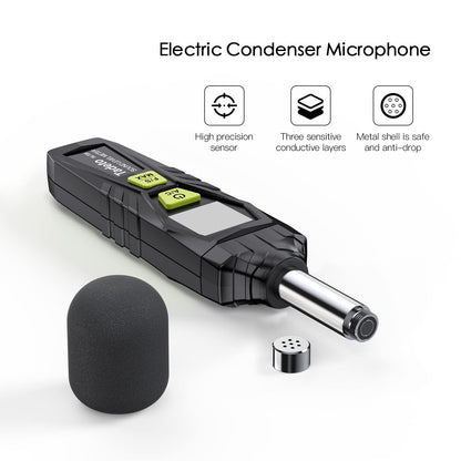 Decibel Meter, Tadeto Digital Sound Level Meter Portable SPL Meter 30dB to 130dB MAX Data Hold with LCD Display Backlight A/C Weighted for Home Factories