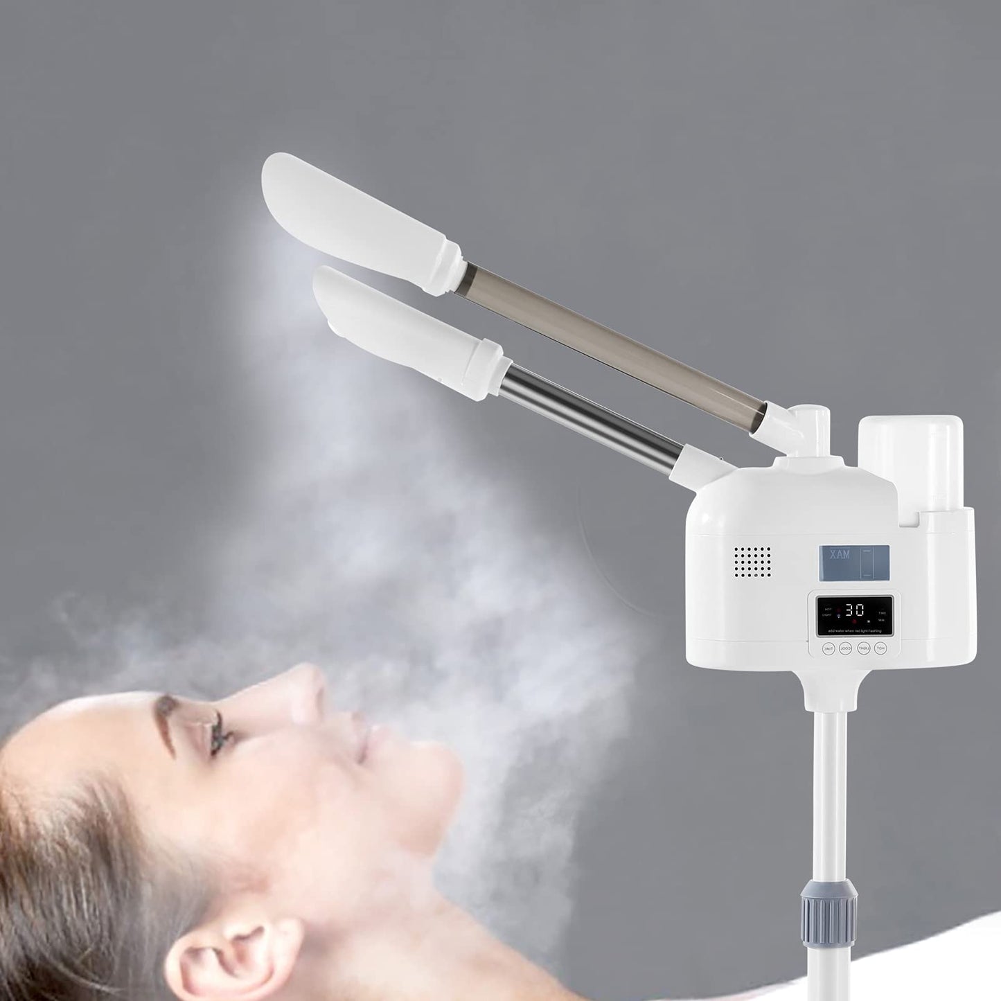 Professional 3 in 1 Facial Steamer Upgrade Esthetician Steamer with hot & Cold Nozzle 5X LED Magnifying Lamp Beauty Salon Spa