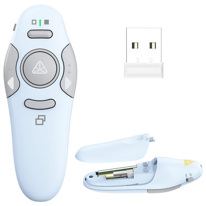 QUI Presentation Clicker Wireless Presenter Remote Clicker for PowerPoint Presentation Remote, PowerPoint Slide Advancer for Mac/Windows/Google Slide/Keynote, Blue, A