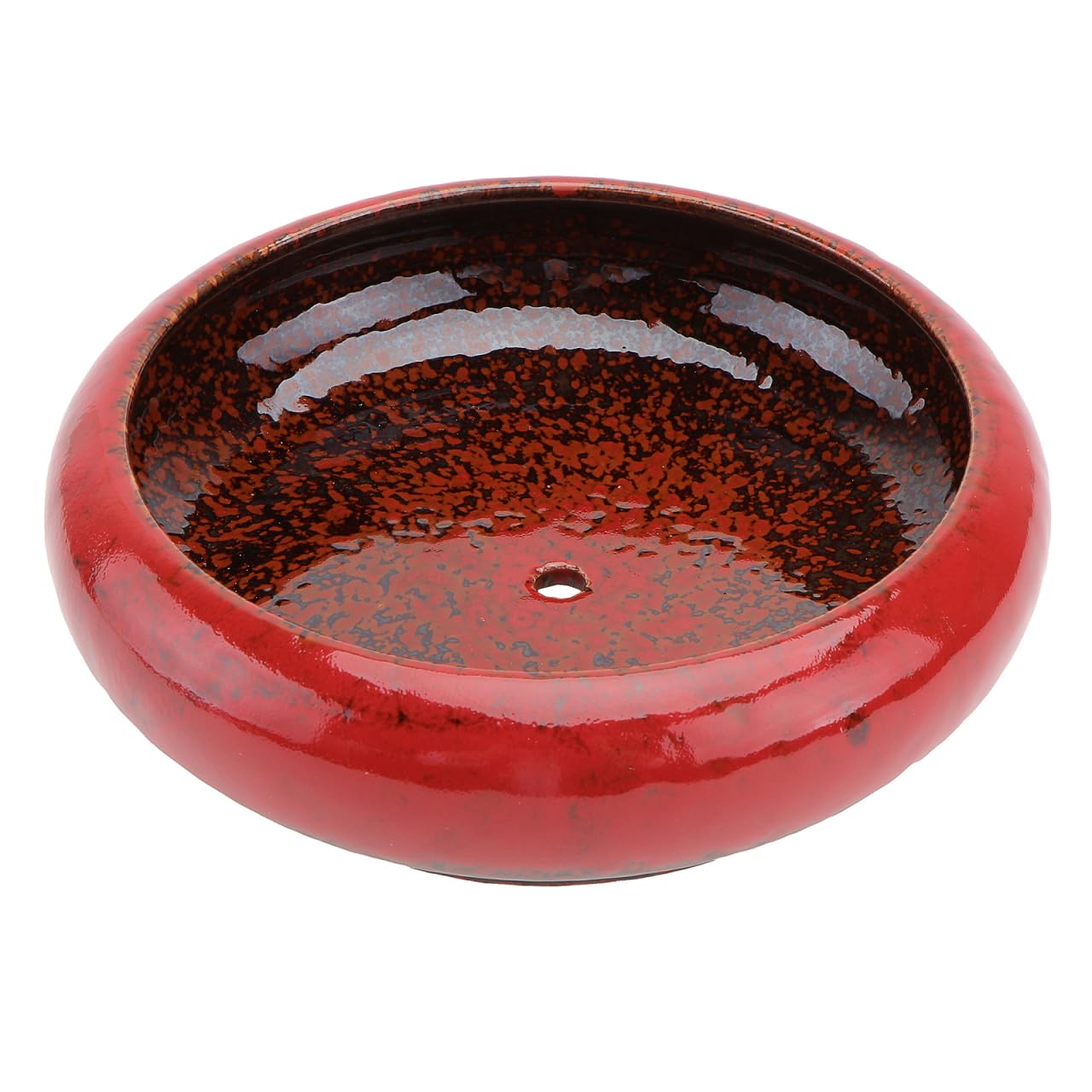Hydroponic Ceramic Flower Pot 7.28 Inch Succulent Planter with Drainage Hole for Indoor Balcony Office Garden Decoration
