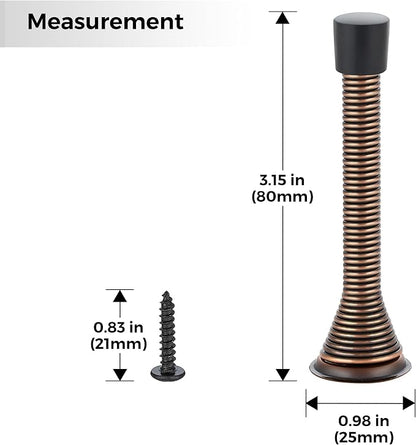 Ravinte Door Stoppers, 18 Pack Spring Door Stops with Rubber Bumper, Oil Rubbed Bronze Door Stoppers for Bottom of Door