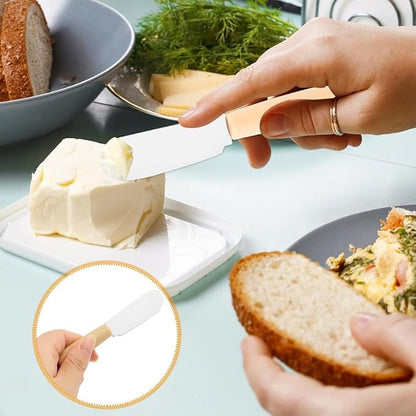 2 Pcs Butter Slicer Cutter, Aluminum Alloy Multipurpose Cheese Slicer with 2pcs Cheese Spreader, Handheld Butter Cutter Single Stick Makes Cutting Cheese, Butter, Eggs Into Average
