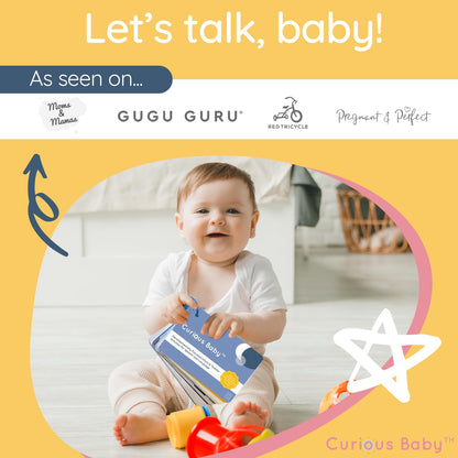 Curious Baby™ Speech & Language Development Cards (0–36 Months) | 26+ Research-Based Activities for Babies, & Toddlers, Educational Activity Milestone Flash Card Baby