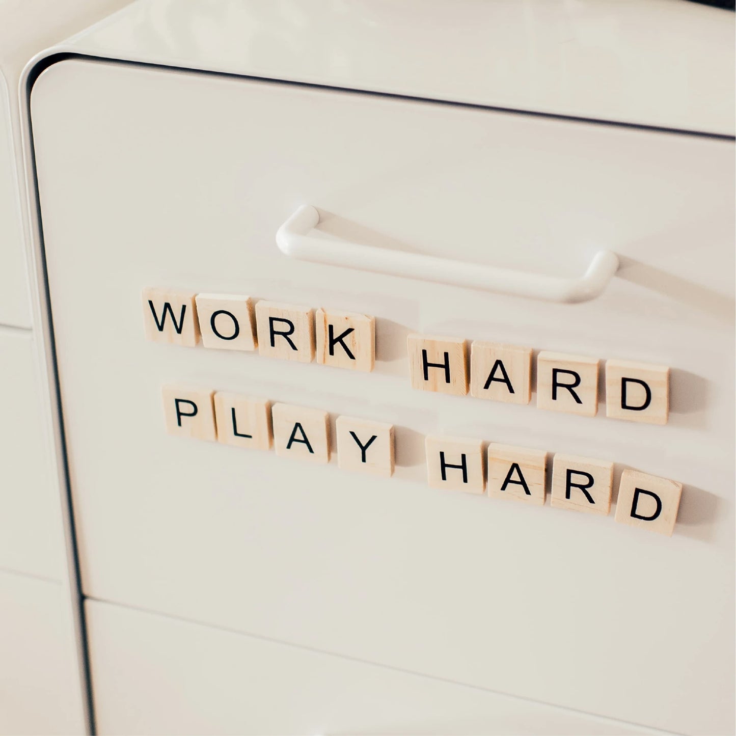 Stiles 100 Piece Magnetic Wooden Letter Tiles - Alphabet Magnets for Whiteboards, Refrigerators & Magnetic Letter Boards - Changeable Letters for Craft & Announcements, White
