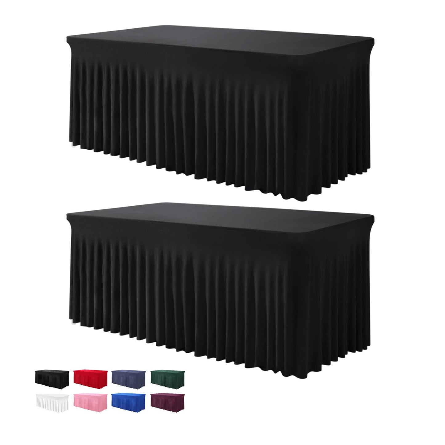 BDDC One-Piece Spandex Table Cover Skirt for 6FT Rectangle Tables