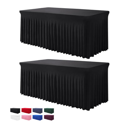 BDDC One-Piece Spandex Table Cover Skirt for 6FT Rectangle Tables