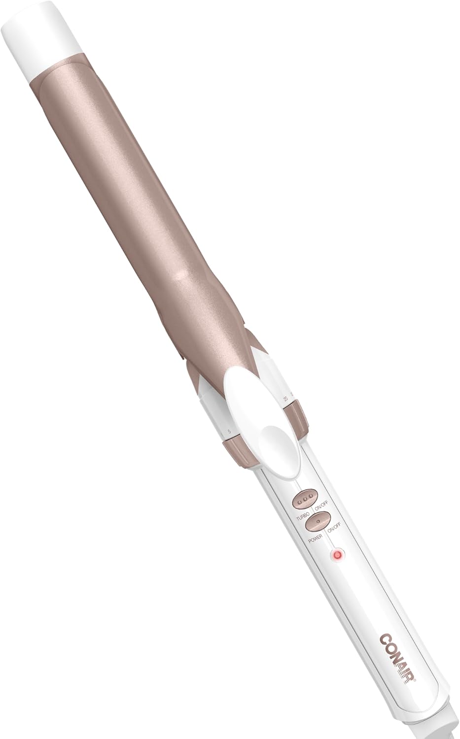 Conair Double Ceramic 1-Inch Curling Iron, 1-Inch Barrel Creates Classic Curls, Hair Curler for Use on Short, Medium, and Long Hair, White