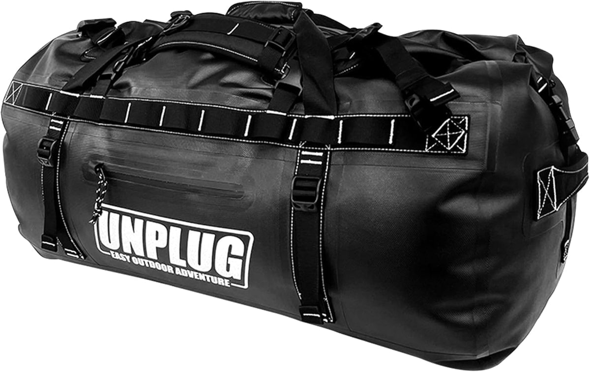 UNPLUG Ultimate Adventure Bag | 1680D Heavy Duty Waterproof Bag | Large Travel Duffle Bag which can be Used for Camping, Motorcycling, Boating, or Hunting