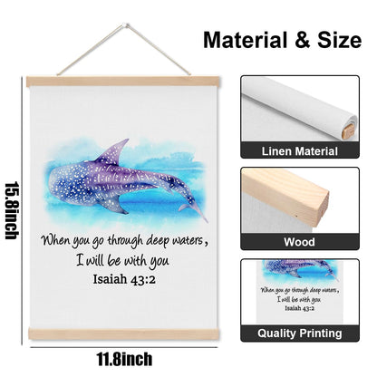 Whale Shark Decor Wall Art Poster Hanger, Christian Bible Verses Wall Hanging Banner for Room Bathroom Nursery, Posters Hangers, Whales Shark Lovers Gift for Women
