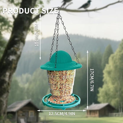 Small Bird Feeder - Durable Plastic Design, Easy Fill & Clean, Attracts Finches & Songbirds, Great for Outdoor Use in Yards, Porches and Decks