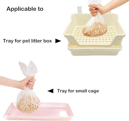 Disposable Small Animal Cage Liners, Rabbit Litter Box Lines Pet Tray Liner Bags Guinea Pig Cage Toilet Plastic Film for Bird Hamster Chinchilla Hedgehog (50 PCS, 23'')