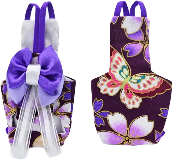 Bird Flight Suits Diapers, Parrot Flight Suits Diapers for Monk Parakeets, Cockatiels Flight Suits, Parrot Clothes, Bird Training Nappy Suit Liners Clothes (XS, Purple-A)