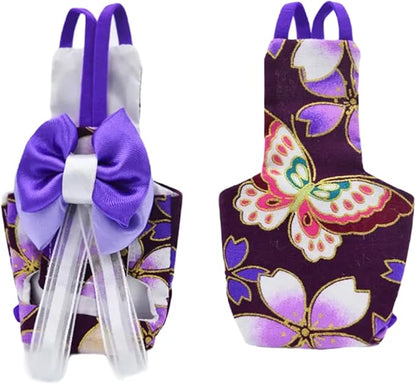 Bird Flight Suits Diapers, Parrot Flight Suits Diapers for Monk Parakeets, Cockatiels Flight Suits, Parrot Clothes, Bird Training Nappy Suit Liners Clothes (XS, Purple-A)