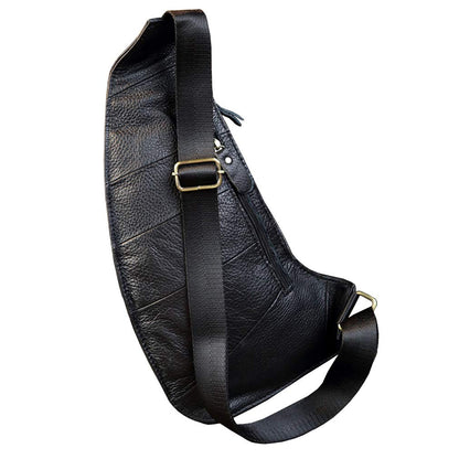 Leather Sling Bag Crossbody Backpack for Men Women Travel Outdoor Business Hiking Camping Shoulder Chest Day Pack Casual Daypack