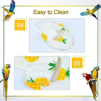 Diaper Flight Suite Liners for Birds Protective Nappy with Waterproof Inner Layer Cute Urine Wet Suit for Parrot Macaw African Budgies Conure Monk Parakeet (S,Yellow)