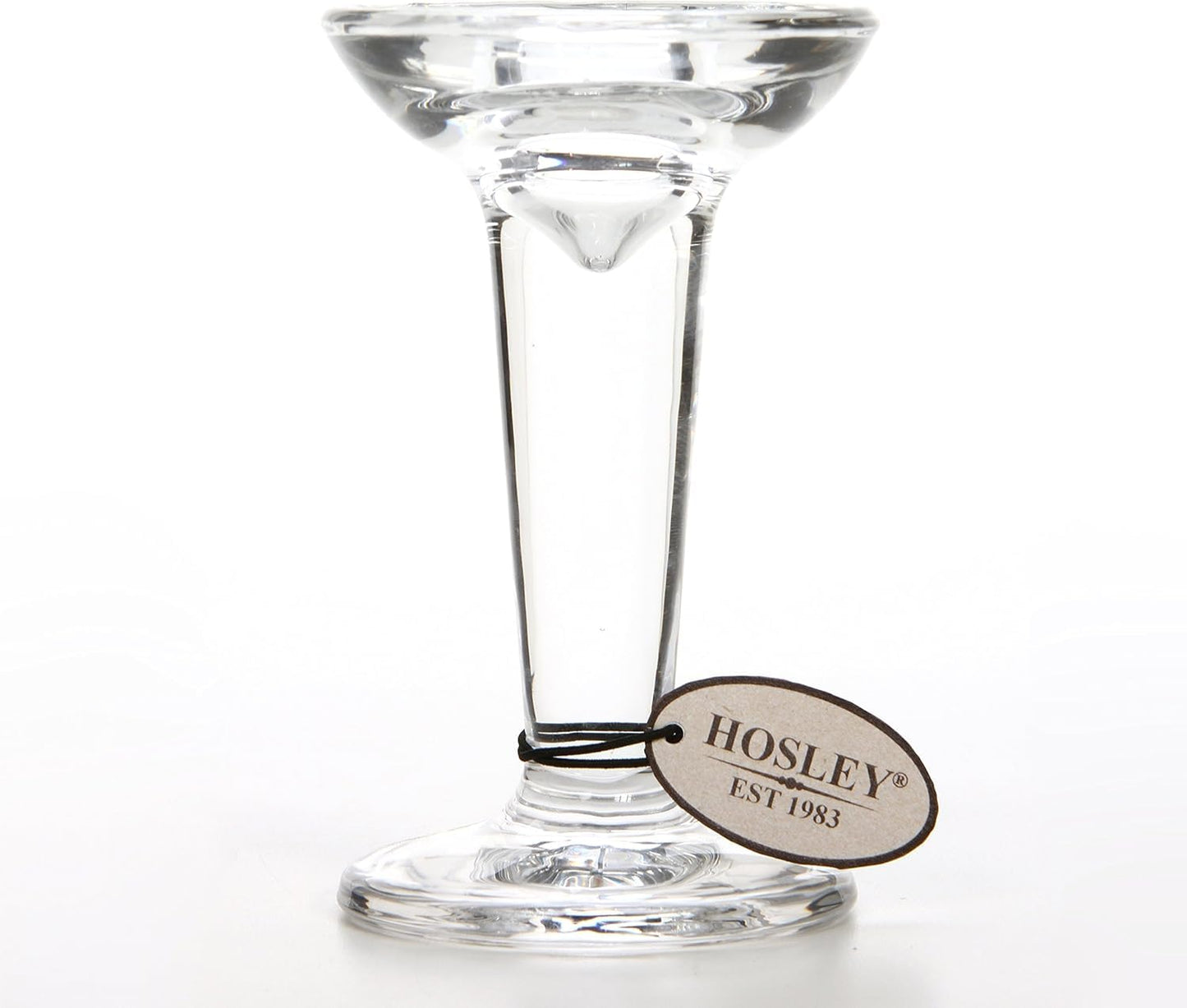 Hosley Classic Glass Taper Candle Holders Elegant Decorative Candle Stands 5" High Set of 3