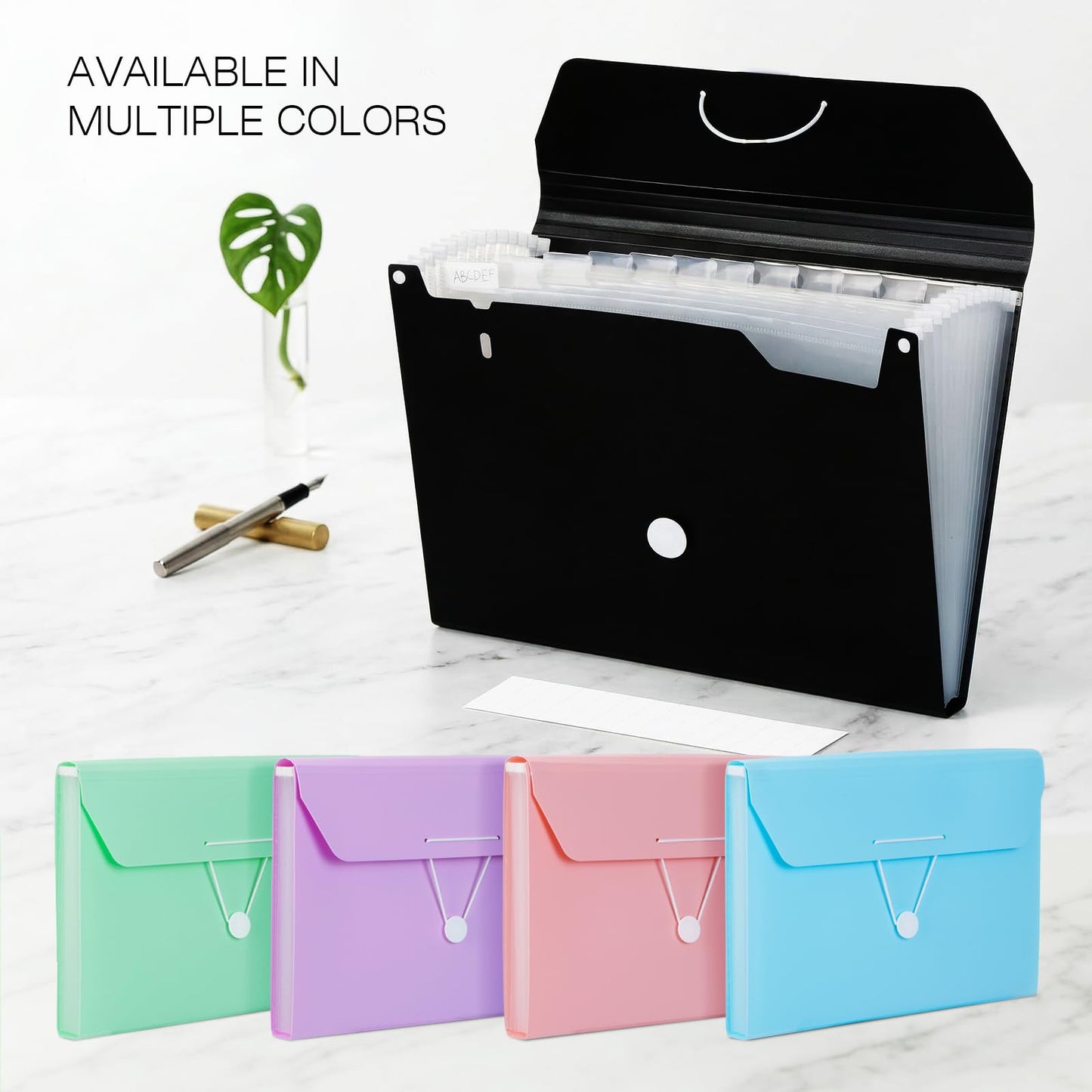 Comix Accordion File Organizer, 13 Pocket, Green