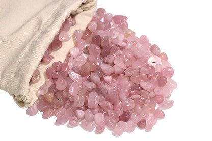 ZenQ 1 lb Madagascar Rose Quartz Tumbled Stone Chips Crushed Natural Crystal Quartz Pieces