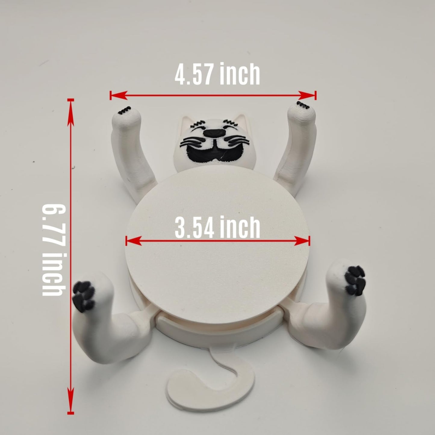 Funny Cat Coasters Cup Cuddler, 3D Printed Creative Coasters for Drinks, Bars, Party, Birthday Gifts for Cat Lovers, Home Decor Housewarming and White Elephant Gifts Ideas (Black+White)