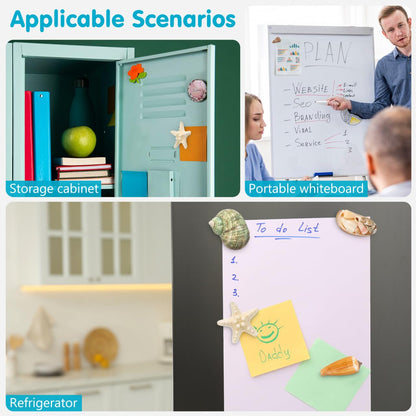 NUOBESTY Fridge Magnets 3D Seashell & Star Fish Set, Refrigerator Magnets with Magnetic Backing Coastal Decor for Kitchen Office Classroom Whiteboard Locker (7 Pcs Random Style)