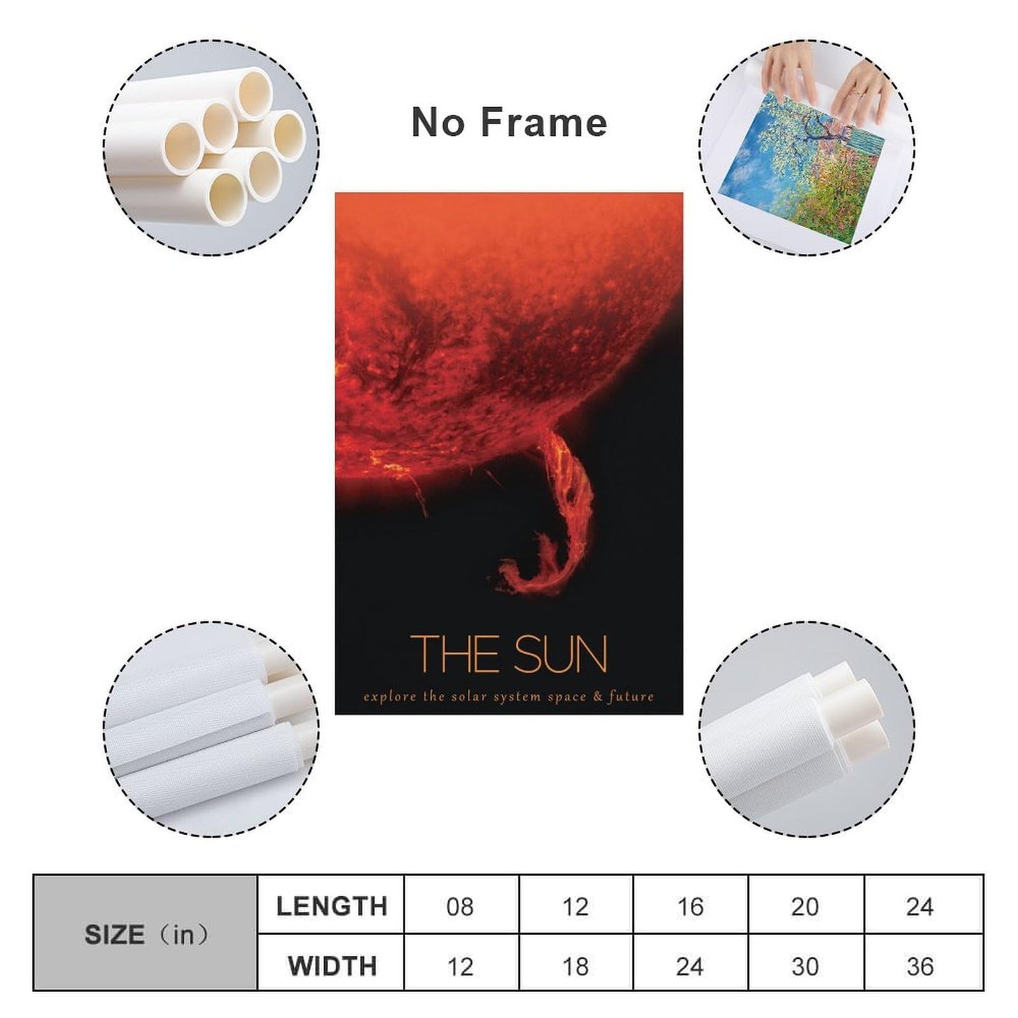 LGDSBHH Minimalist The Sun Solar System Canvas Wall Art - Educational Space Star Poster - Science Classroom & Kids Bedroom Decor - 12x18 Inch (Unframed)