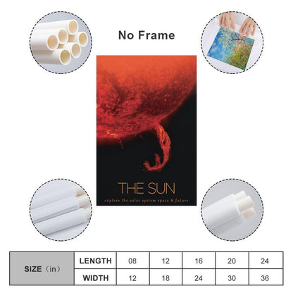 LGDSBHH Minimalist The Sun Solar System Canvas Wall Art - Educational Space Star Poster - Science Classroom & Kids Bedroom Decor - 12x18 Inch (Unframed)